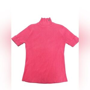 Vintage pink cotton Ralph Lauren short sleeve sweater